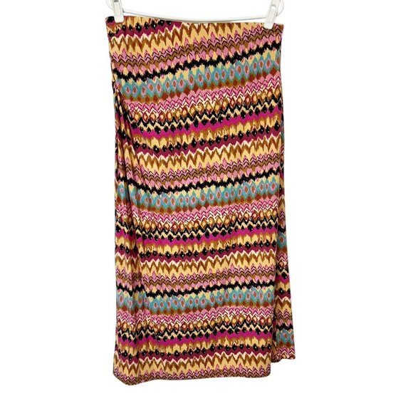 Boden Jersey Midi Skirt Womens Size 12 Side Split Multicolor - Picture 2 of 9